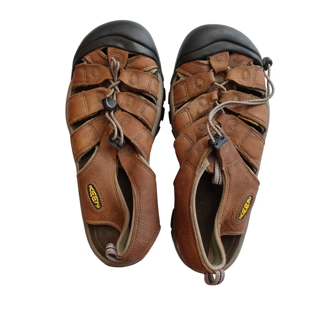 Keen Newport H2 Mens 10.5 Brown Leather‎ Waterproof Hiking Sport Sandals Fishing